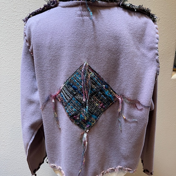 NEW ORIGINAL HANDMADE Giselle Shepatin Crop Lavender Wool Jacket Small - Picture 7 of 13